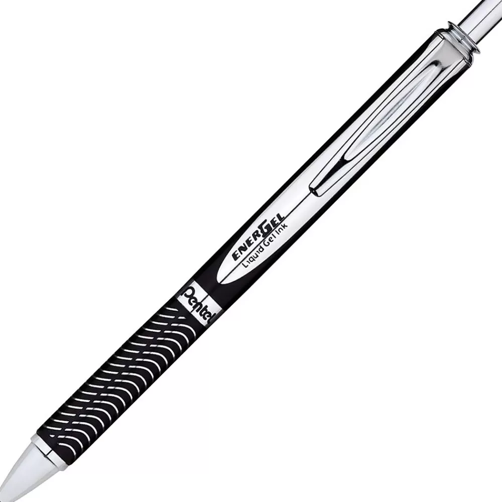 Pentel Pens<Alloy Roller Ball Retractable Pen, Medium Point, Black Ink (BL407A)