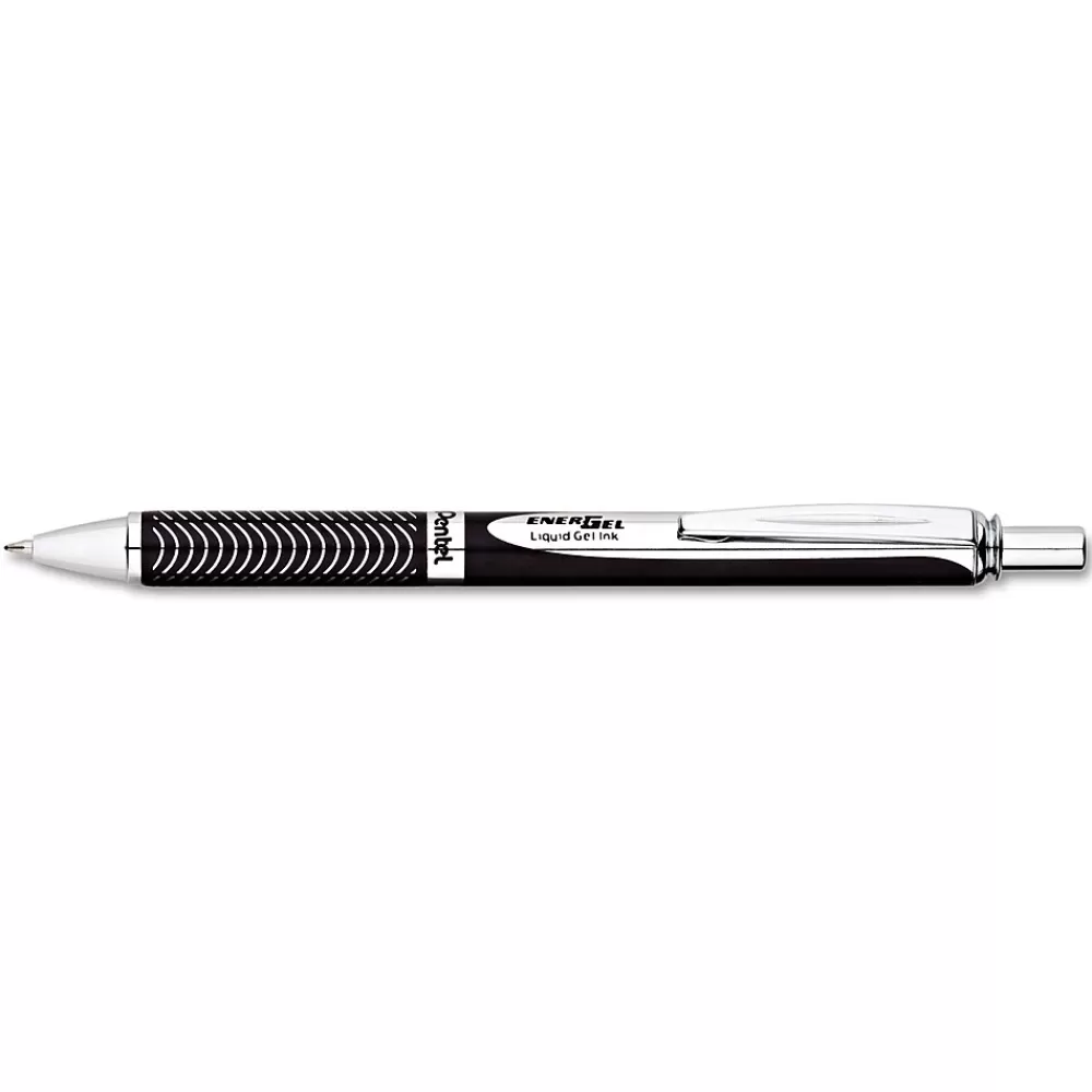 Pentel Pens<Alloy Roller Ball Retractable Pen, Medium Point, Black Ink (BL407A)