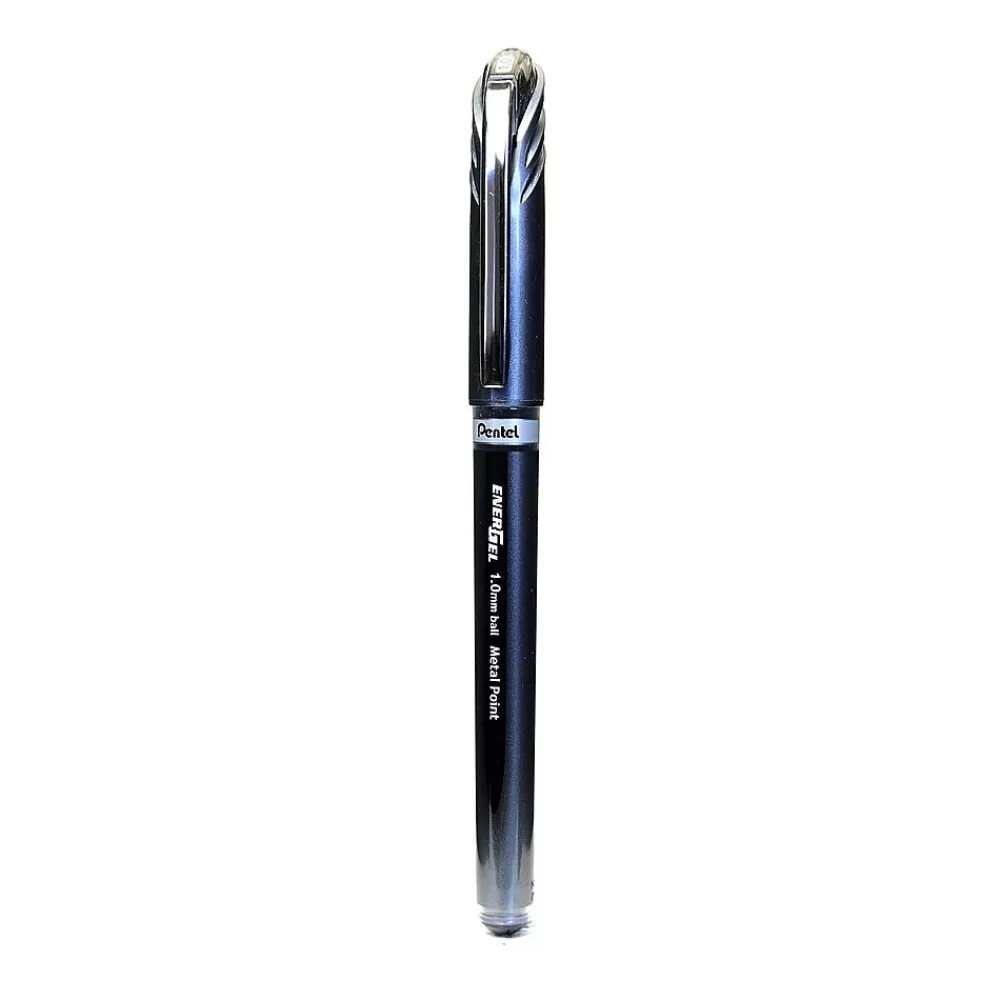 Pentel Pens<EnerGel Gel Ink Ballpoint Pens, 1.0mm, Black, 12/Pack (17036-PK12)