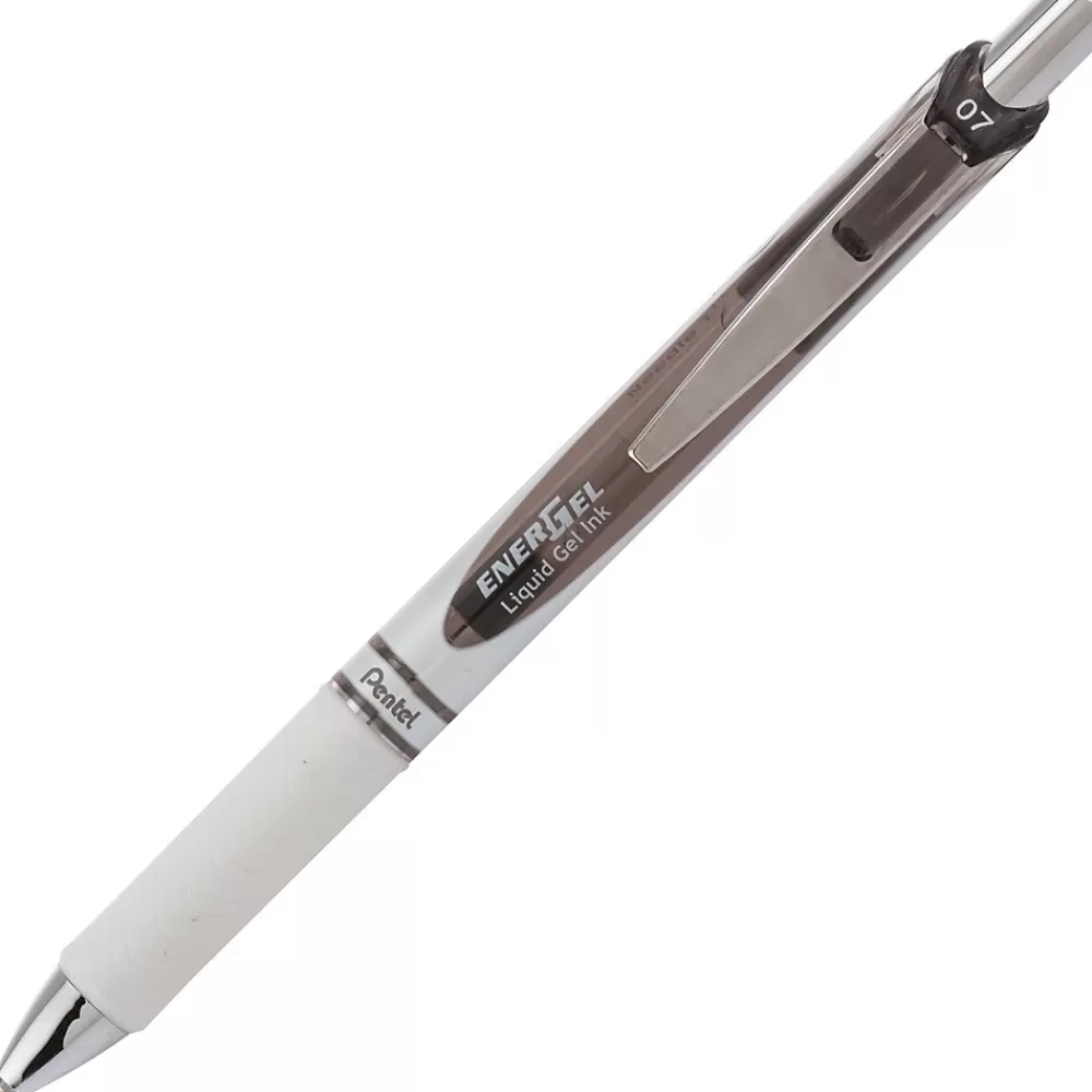 Pentel Pens<EnerGel Retractable Gel Pen, Medium Point, Black Ink, Dozen (BLN77PW-A)
