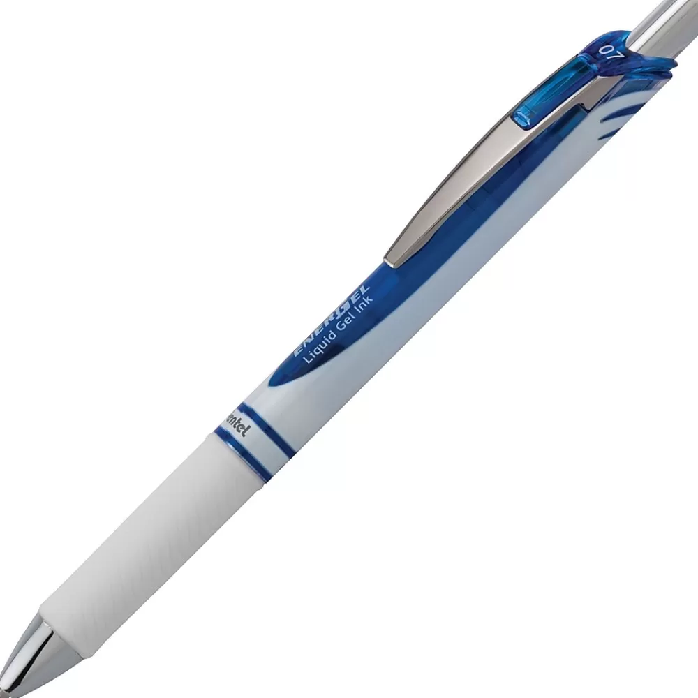 Pentel Pens<EnerGel Retractable Gel Pen, Medium Point, Blue Ink, Dozen (BLN77PW-C)