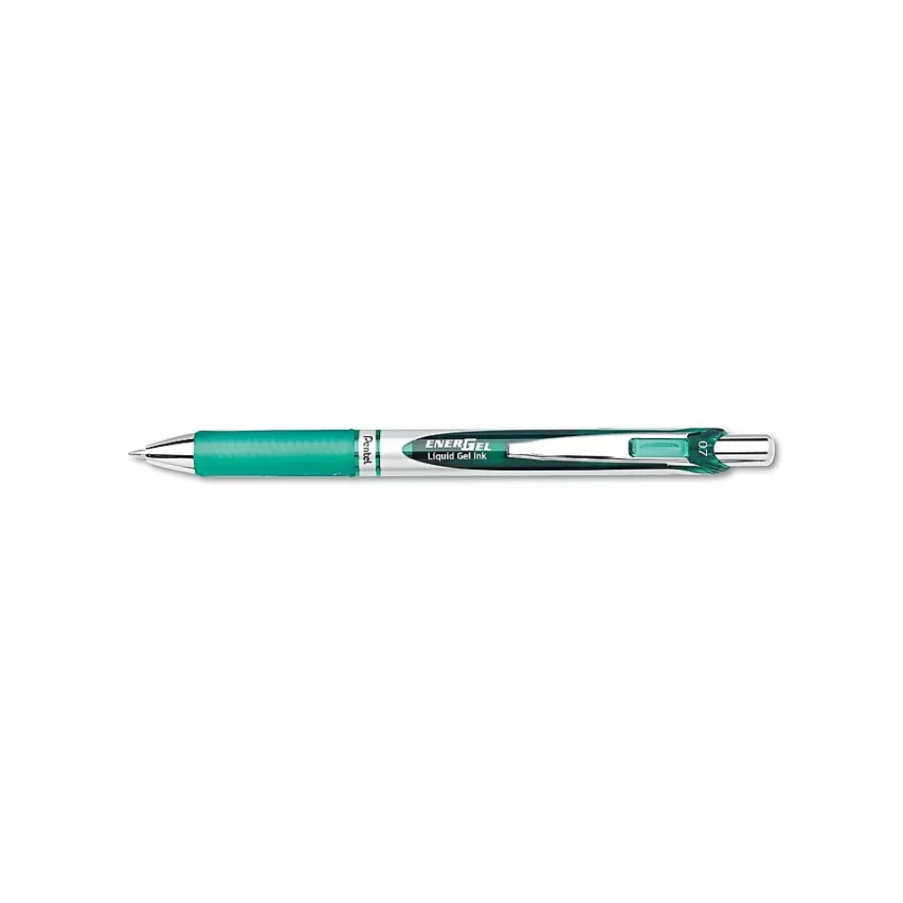Pentel Pens<EnerGel RTX Retractable Gel Pen, Medium Point, Green Ink (BL77-D)