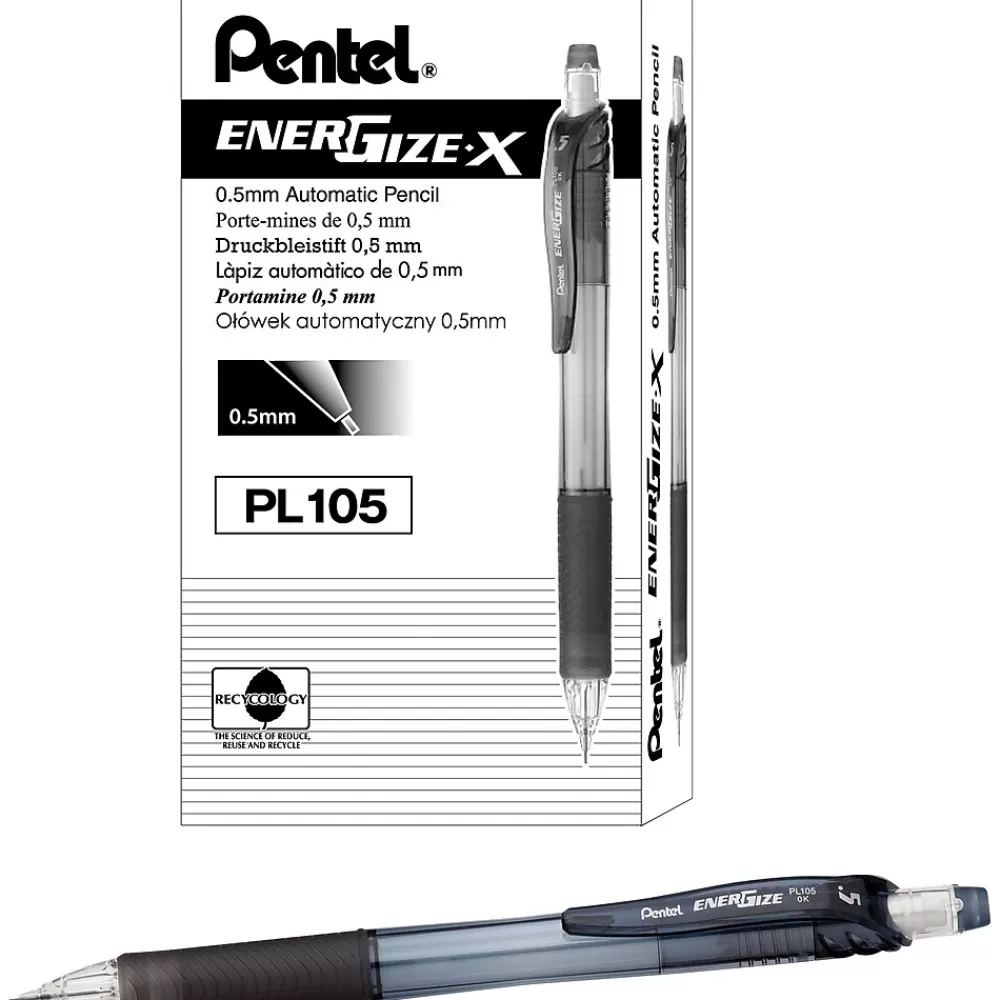 Pentel Pencils<EnerGize-X Mechanical Pencil, 0.5mm, #2 Medium Lead, Dozen (PL105A)