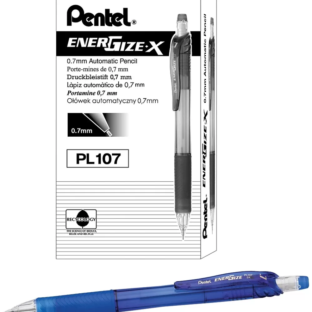 Pentel Pencils<EnerGize-X Mechanical Pencil, 0.7mm, #2 Medium Lead, Dozen (PL107C)