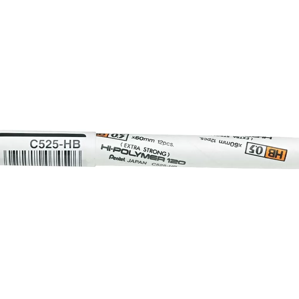 Pentel Pencils<Premium Hi-Polymer Lead Refill, 0.5mm, 12/Leads (C525-HB)