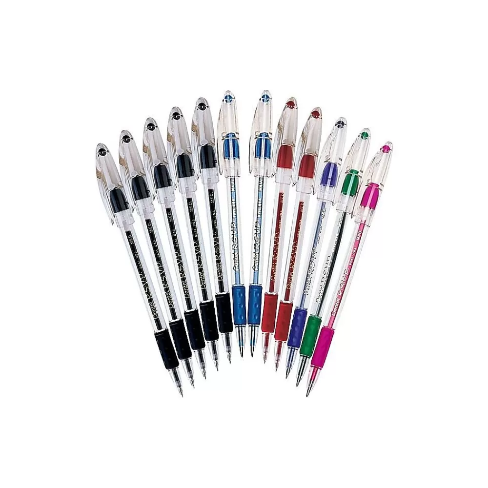 Pentel Pens<R.S.V.P. Ballpoint Pens, Medium Point, Assorted Color Ink, Dozen (BK91PC12M)
