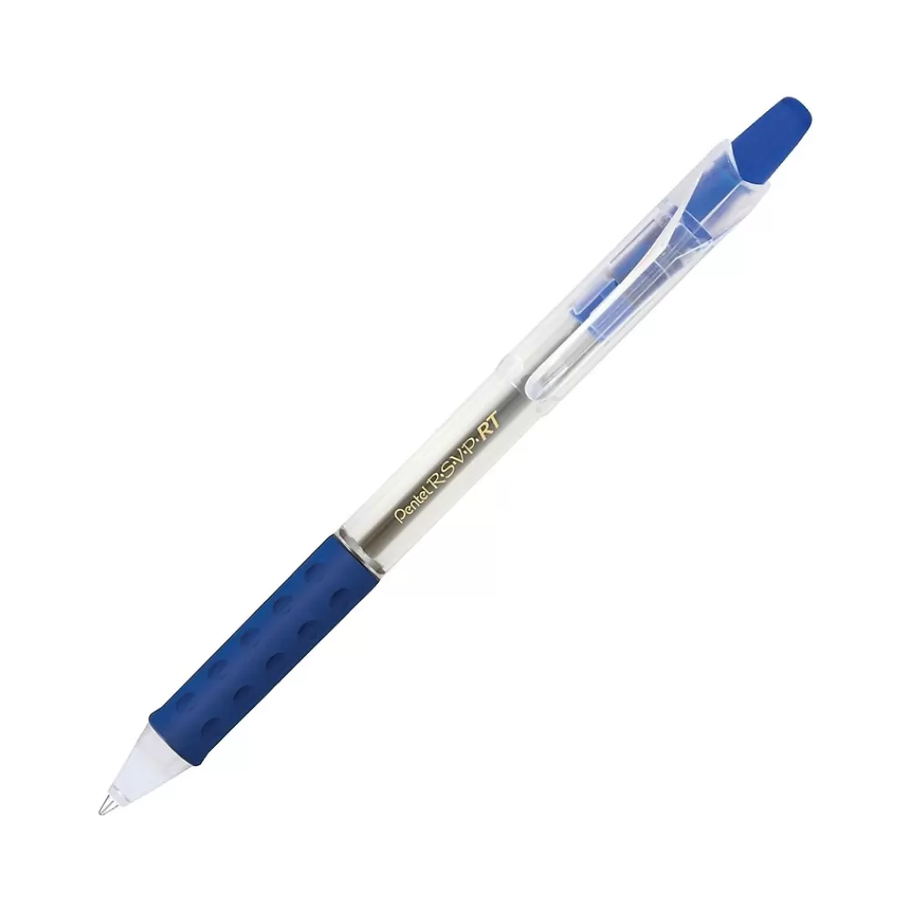 Pentel Pens<R.S.V.P. RT Retractable Ballpoint Pens, Medium Point, Blue Ink, Dozen (BK93-C)
