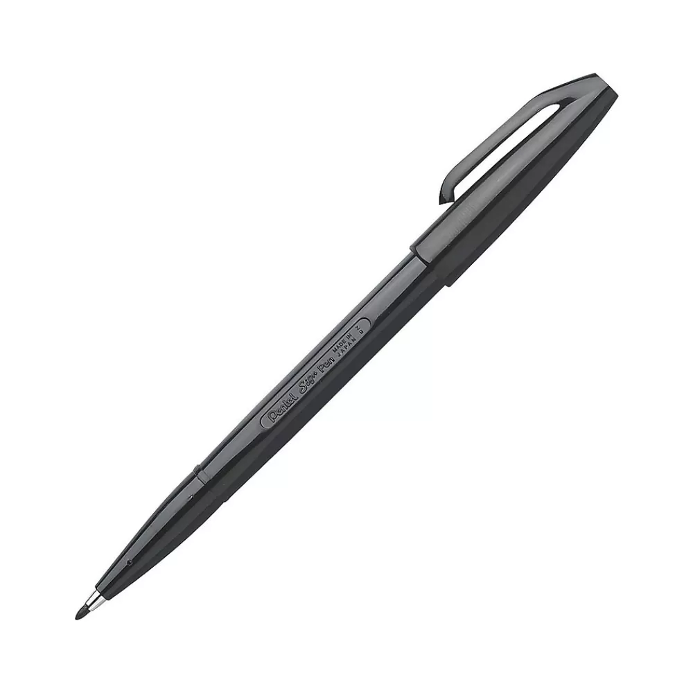 Pentel Pens<Sign Felt Pens, Fine Point, Black Ink, Dozen (S520-A)