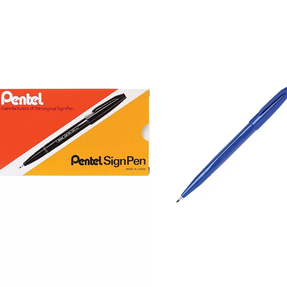 Pentel Pens<Sign Gel Pens, Fine Point, Blue Ink, Dozen (S520-C)
