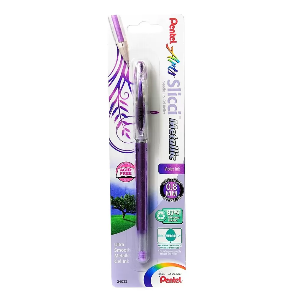 Pentel Pens<Slicci Extra Fine Metallic Gel Pens metallic violet each [Pack of 6]