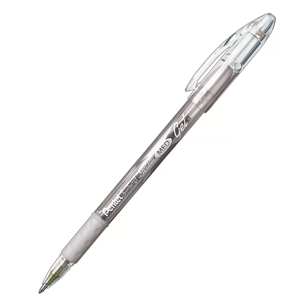 Pentel Pens<Sunburst Metallic Pen, Silver, Pack of 12 (PENK908Z-12)