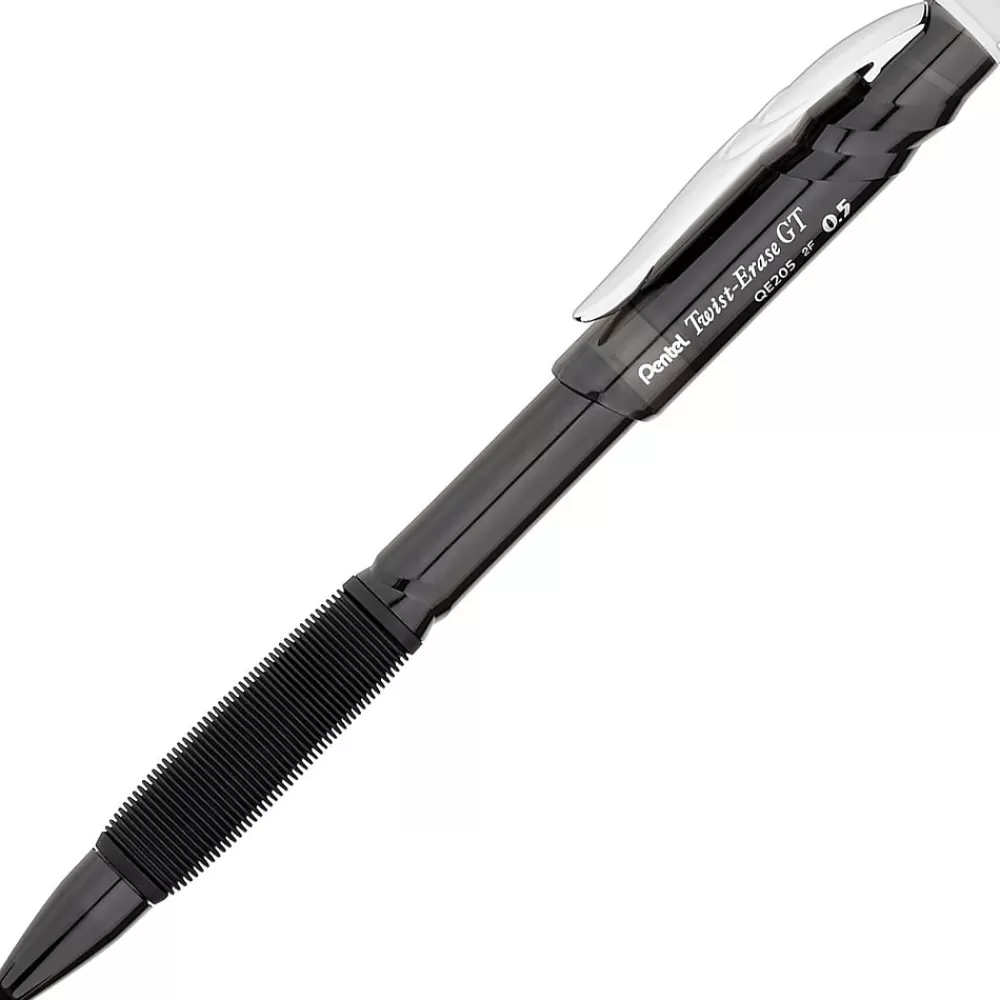 Pentel Pencils<Twist Erase GT Mechanical No. 2 Pencil, Fine Point, Black Barrel, Dozen (QE205A)