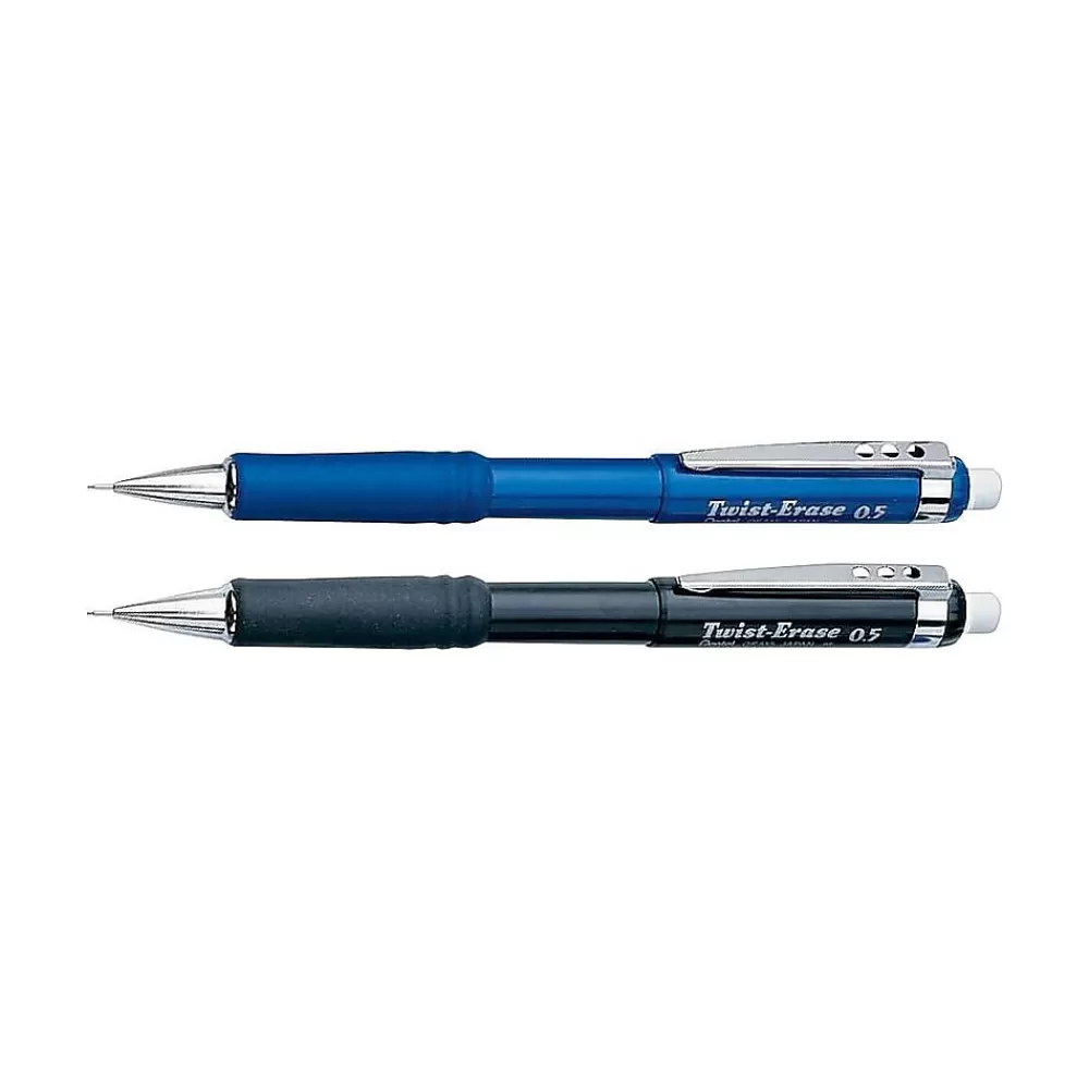 Pentel Pencils<Twist-Erase III Mechanical Pencil, 0.9mm, #2 Medium Lead, 2/Pack (QE519BP2)
