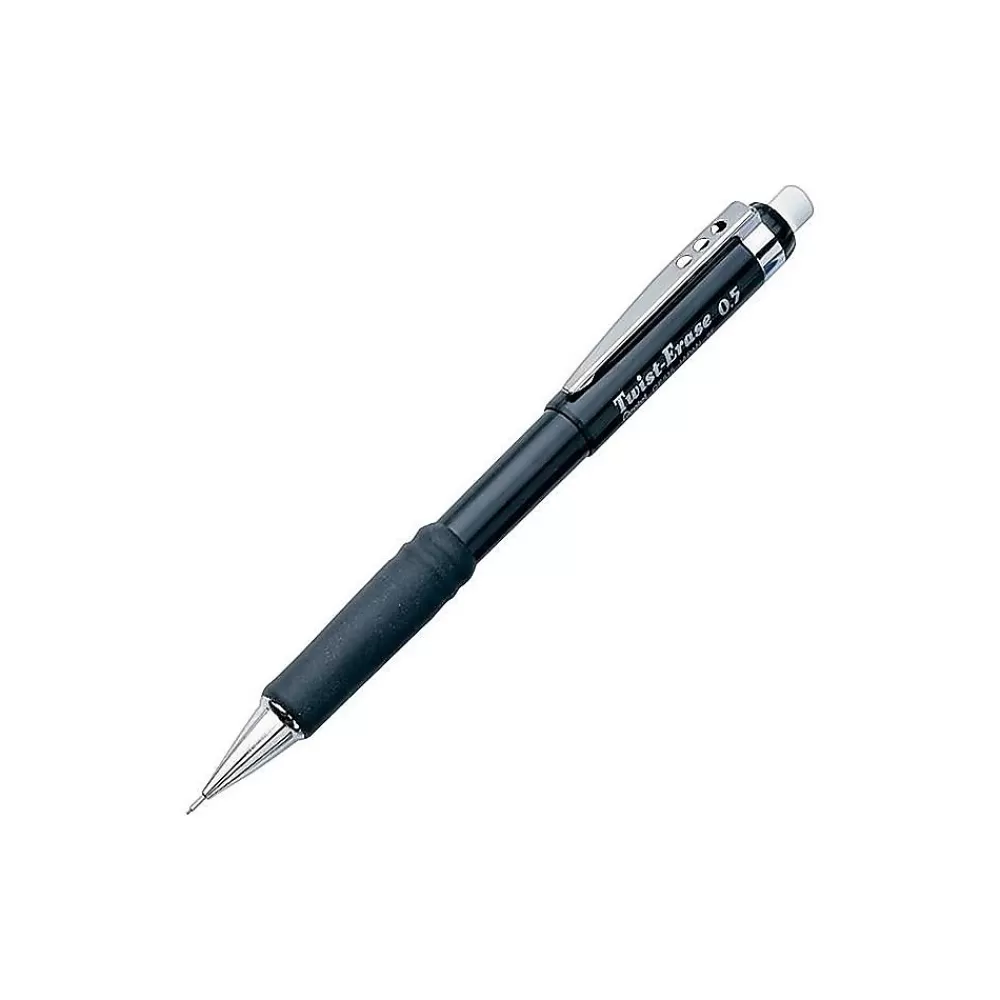 Pentel Pencils<Twist-Erase III Mechanical Pencil, 0.5mm, #2 Medium Lead, 2/Pack (QE515BP2-K6)