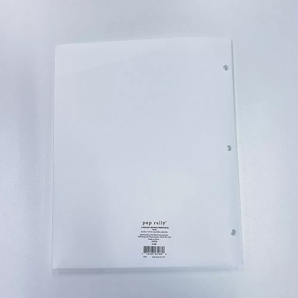 Pep Rally Pocket Folders<3-Hole Punched 2-Pocket Presentation Folder, White (61480)