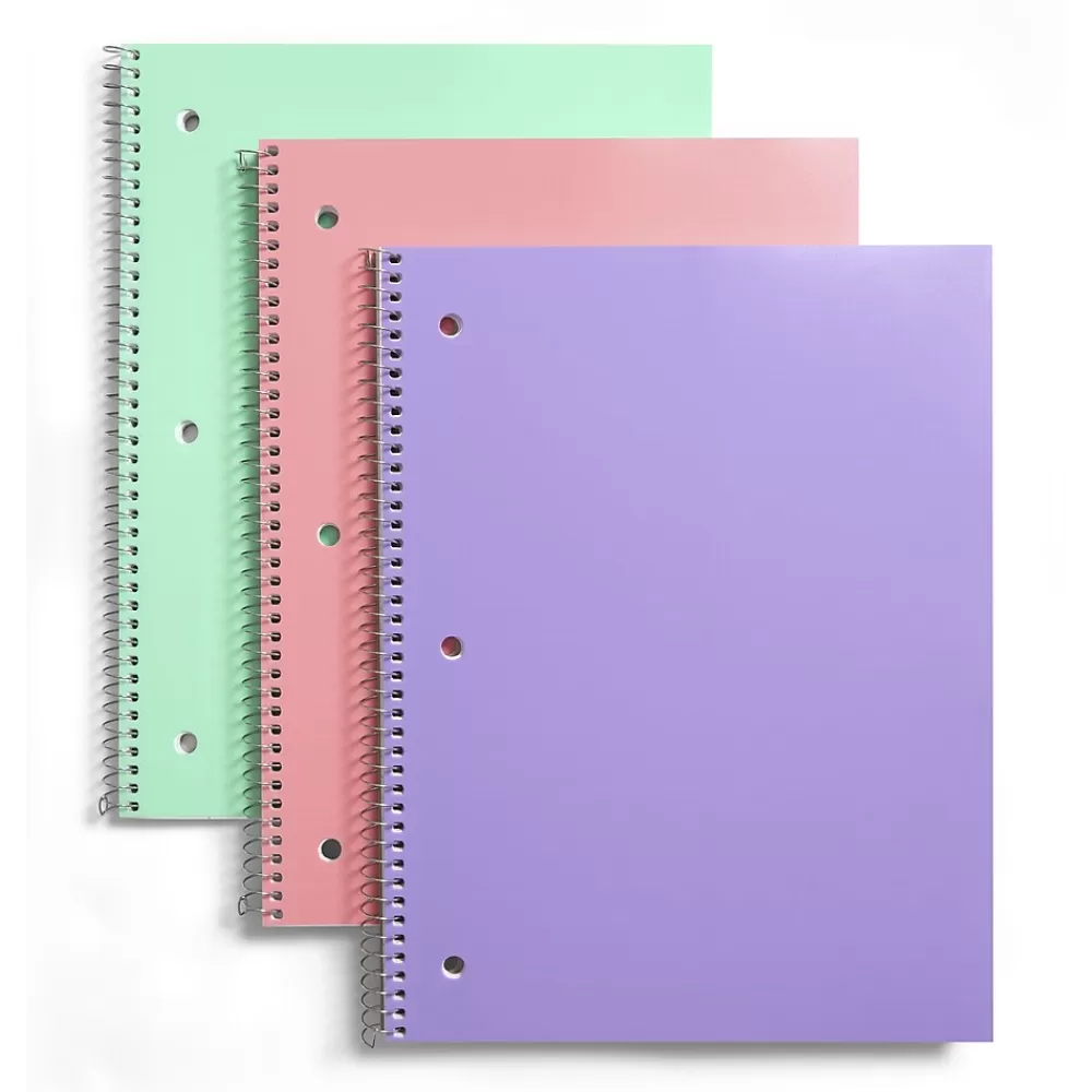Pep Rally Subject Notebooks<1-Subject Notebooks, 8" x 10.5", College Ruled, 70 Sheets, Assorted Colors (58554M)