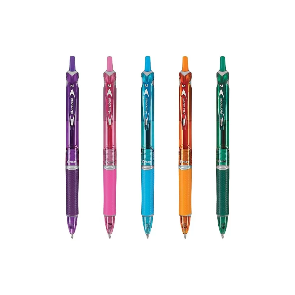 Pilot Pens<Acroball Colors Ballpoint Pens, Medium Point, Assorted Inks, 5/Pack (31808)