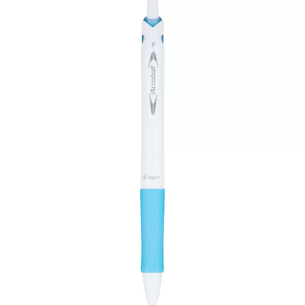 Pilot Pens<Acroball PureWhite Advanced Ink Retractable Ballpoint Pens, 0.7 mm, Fine Point, Ink, Dozen (31850)