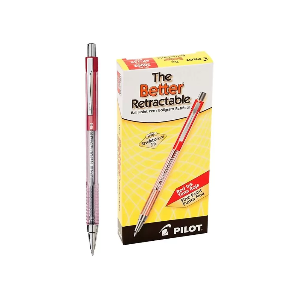 Pilot Pens<Better Retractable Ballpoint Pens, Fine Point, Ink, Dozen (30002)