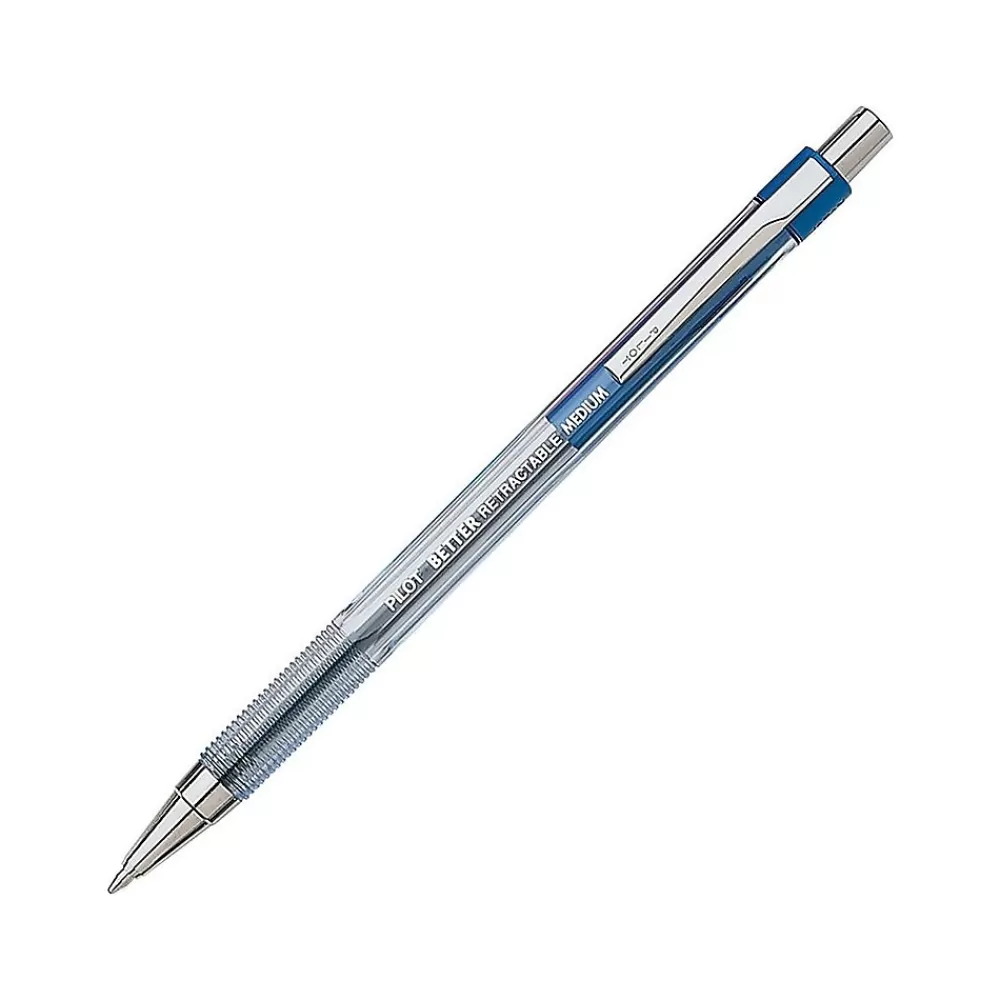 Pilot Pens<Better Retractable Ballpoint Pens, Medium Point, Blue Ink, Dozen (30006)