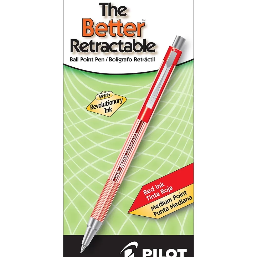 Pilot Pens<Better Retractable Ballpoint Pens, Medium Point, Ink, Dozen (30007)