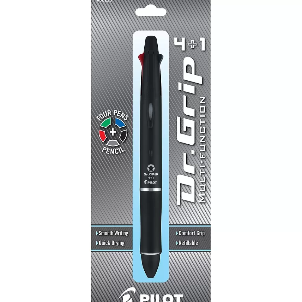 Pilot Pens<Dr. Grip 4 + 1 Multi-Function Pen + Pencil, Fine Point, 4 Assorted Inks (36220)