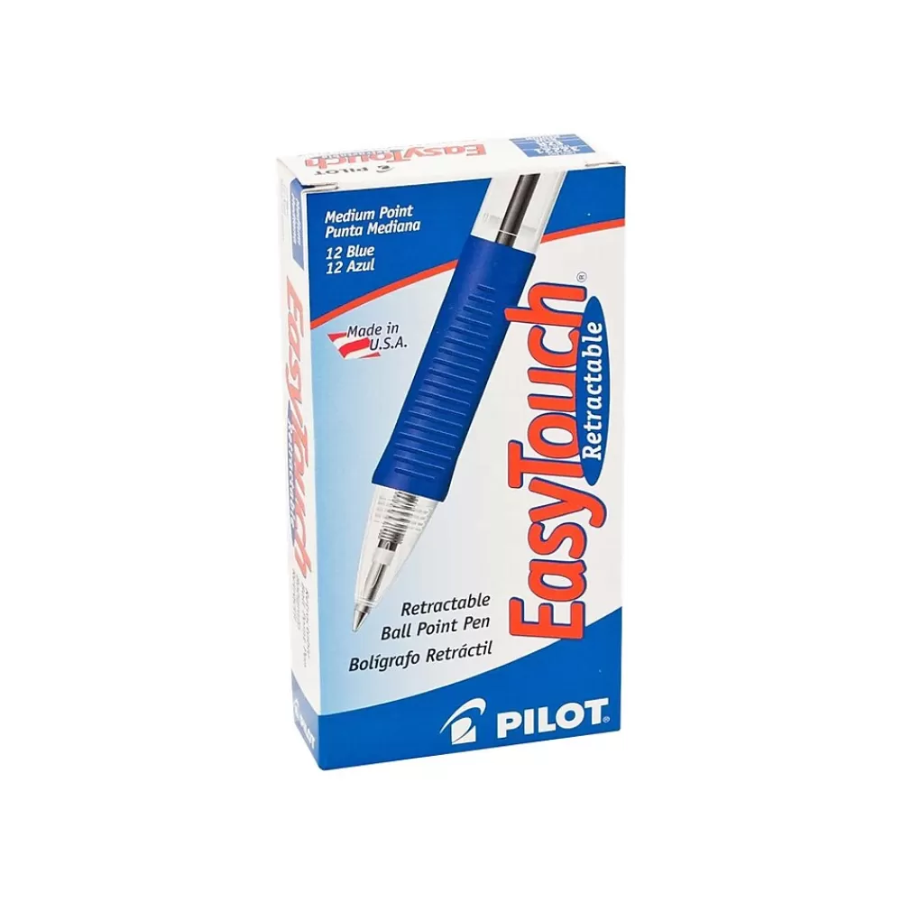 Pilot Pens<EasyTouch Retractable Ballpoint Pens, Medium Point, Ink, Dozen (32221)