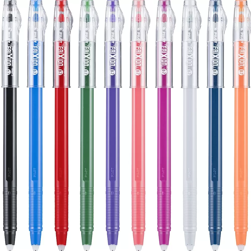 Pilot Pens<FriXion Ball ColorSticks Erasable Gel Pens, Fine Point, 0.7mm, Assorted Ink, 10/Pack (32454)