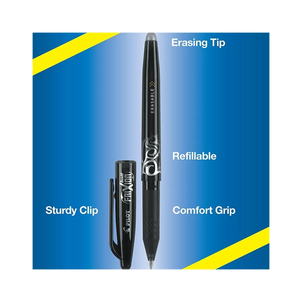 Pilot Pens<FriXion Ball Erasable Gel Pen, Fine Point, Black Ink (FX7-BLK-BC)