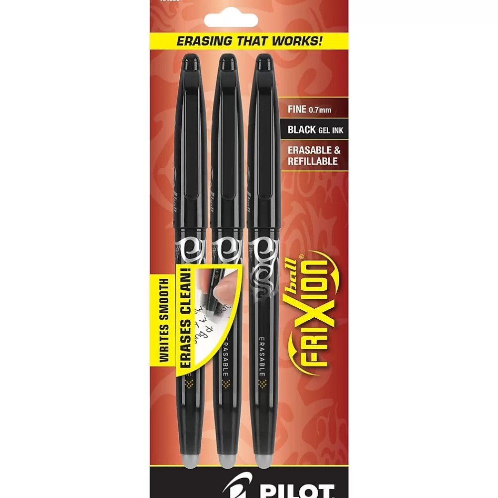 Pilot Pens<FriXion Ball Erasable Gel Pens, Fine Point, Ink, 3/Pack (31556)