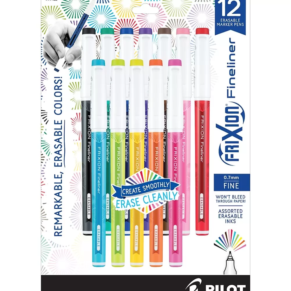 Pilot Pens<FriXion Erasable Marker Pens, Fine Point, 0.6mm, Assorted Ink, Dozen (11452)