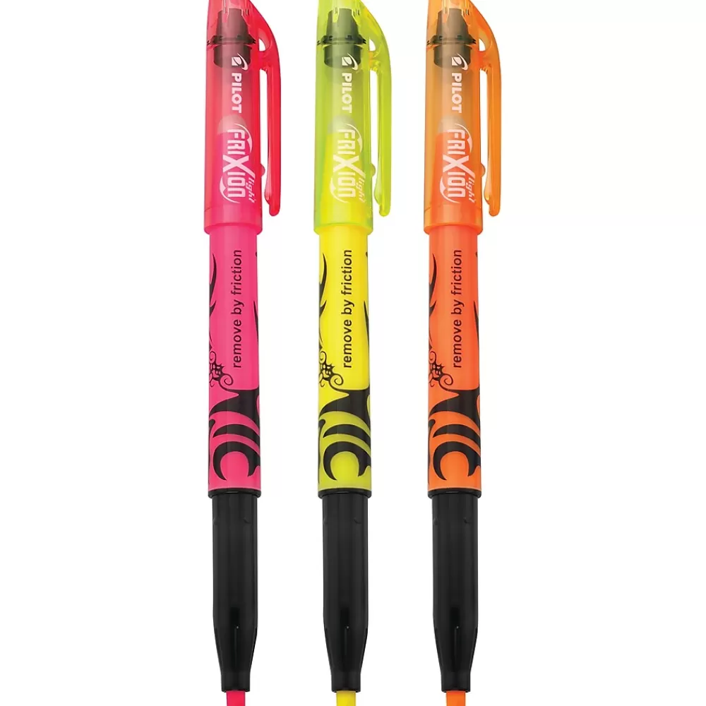 Pilot Highlighters<FriXion Light Erasable Highlighters, Chisel Tip, Assorted Ink, 3/Pack (46507)