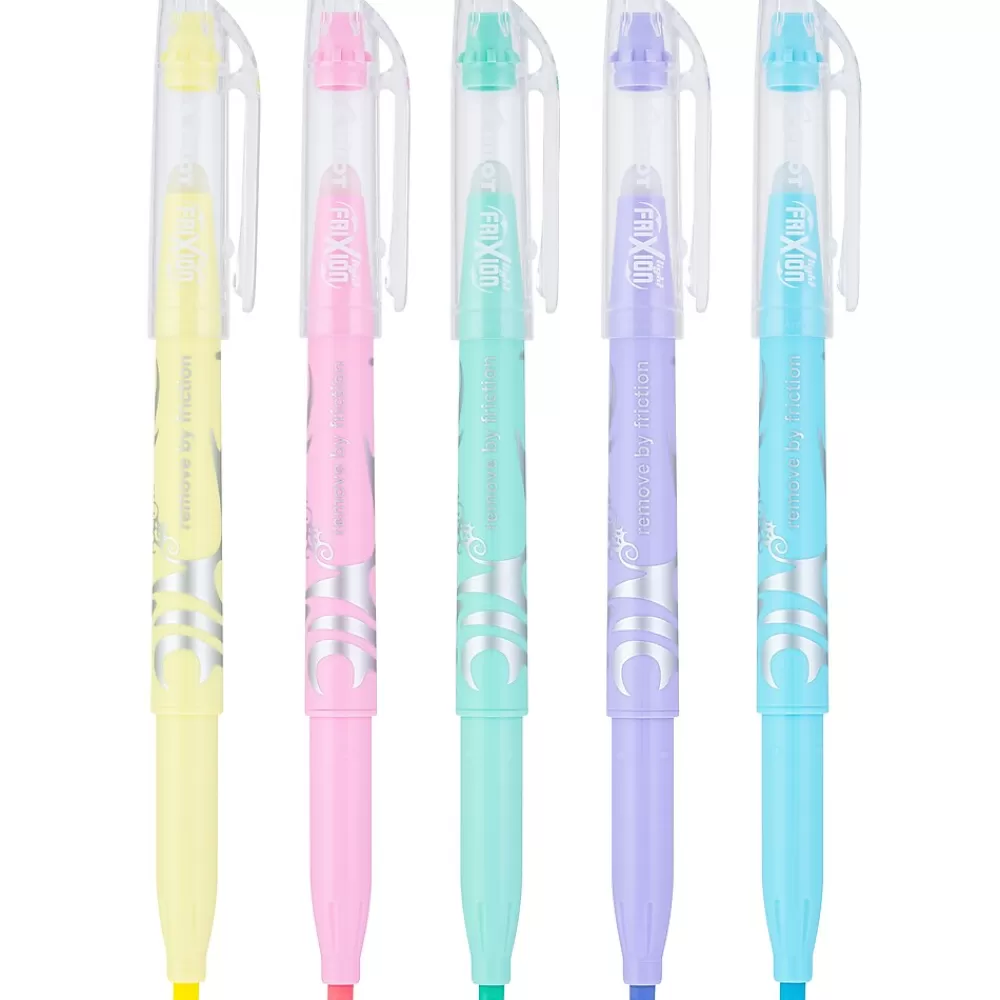 Pilot Highlighters<FriXion Light Pastel Erasable Highlighters, Chisel Tip, Assorted Ink, 5/Pack (46543)