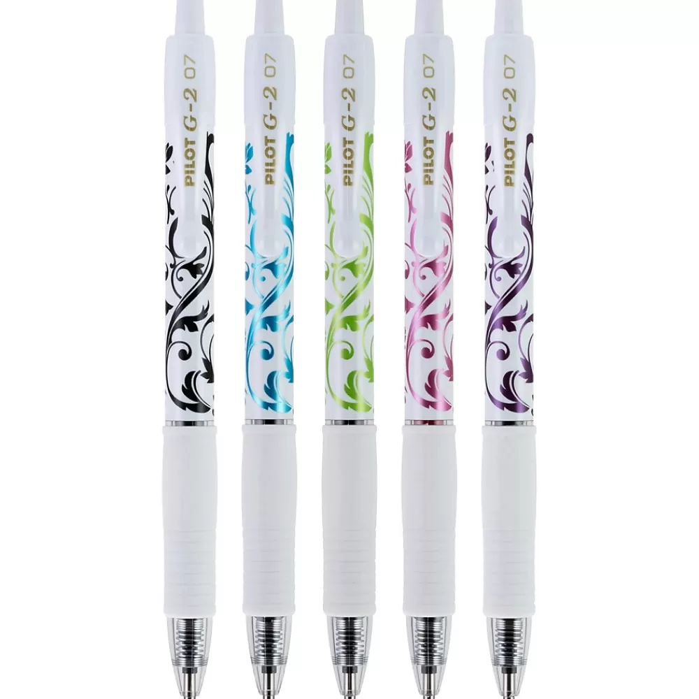 Pilot Pens<G2 Fashion Collection Retractable Gel Pens, Fine Point, Assorted Ink, 5/Pack (31392)