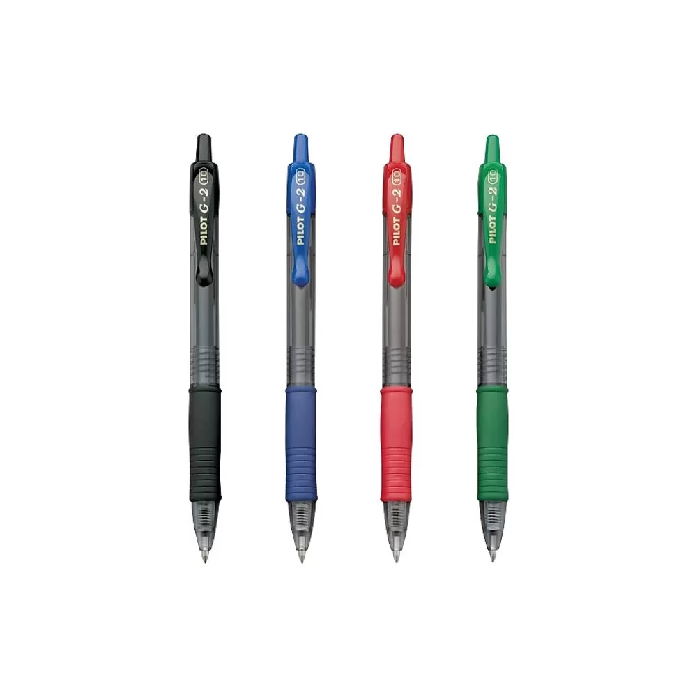 Pilot Pens<G2 Retractable Gel Pens, Bold Point, Assorted Ink, 4/Pack (31255)