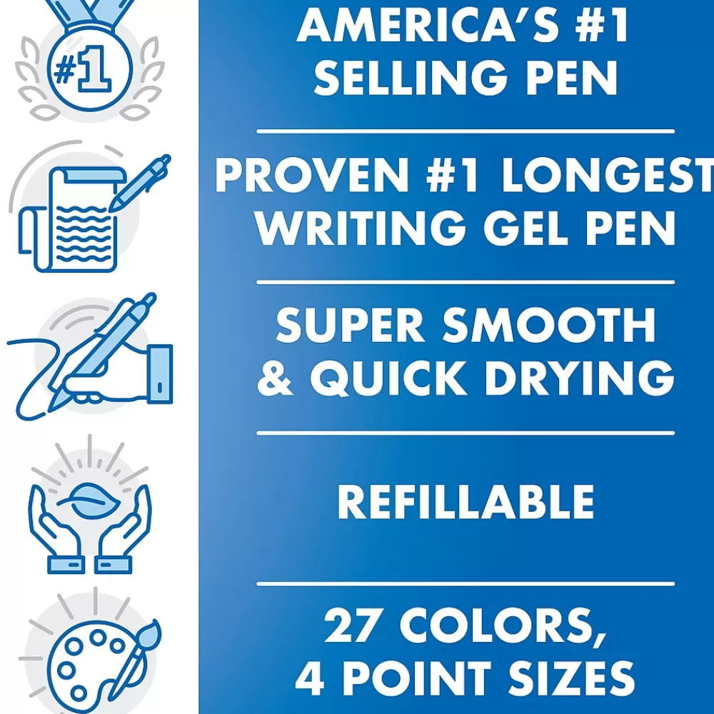 Pilot Pens<G2 Retractable Gel Pens, Bold Point, Assorted Ink, 8/Pack (31654)
