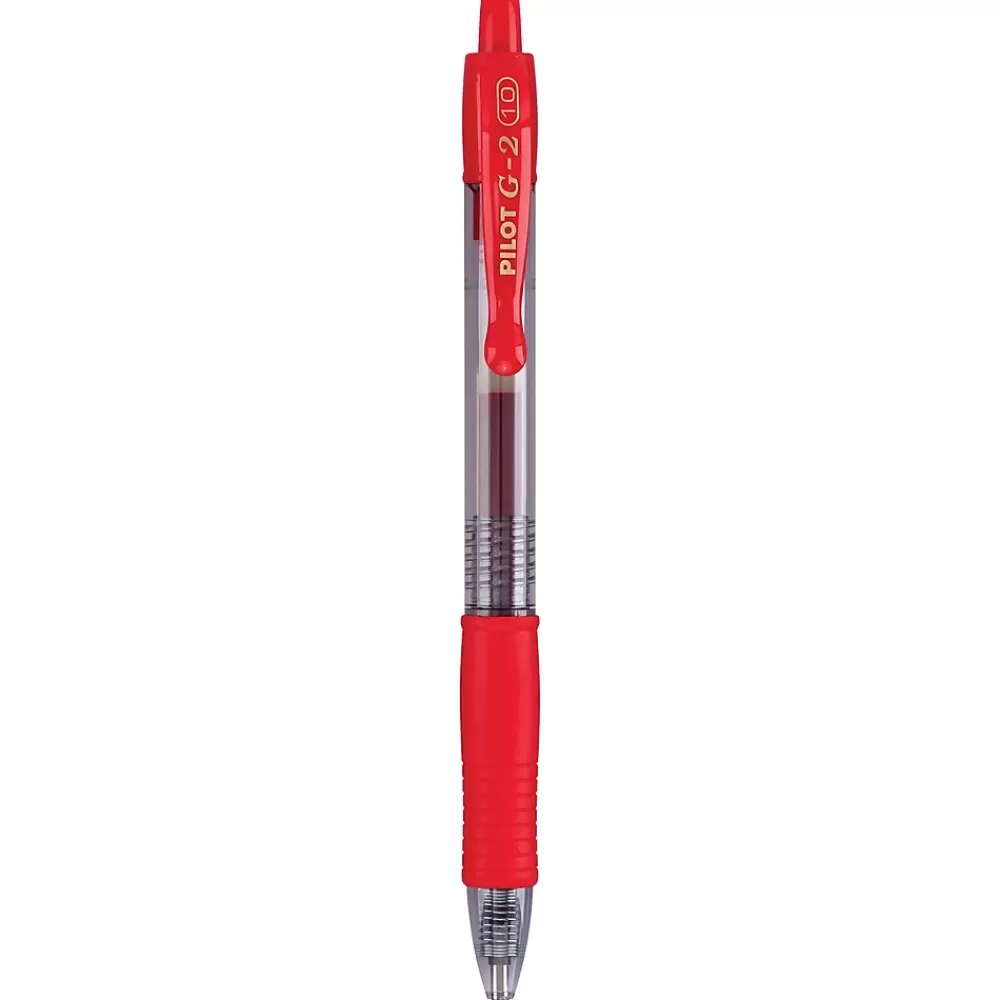 Pilot Pens<G2 Retractable Gel Pens, Bold Point, Red Ink, Dozen (31258)