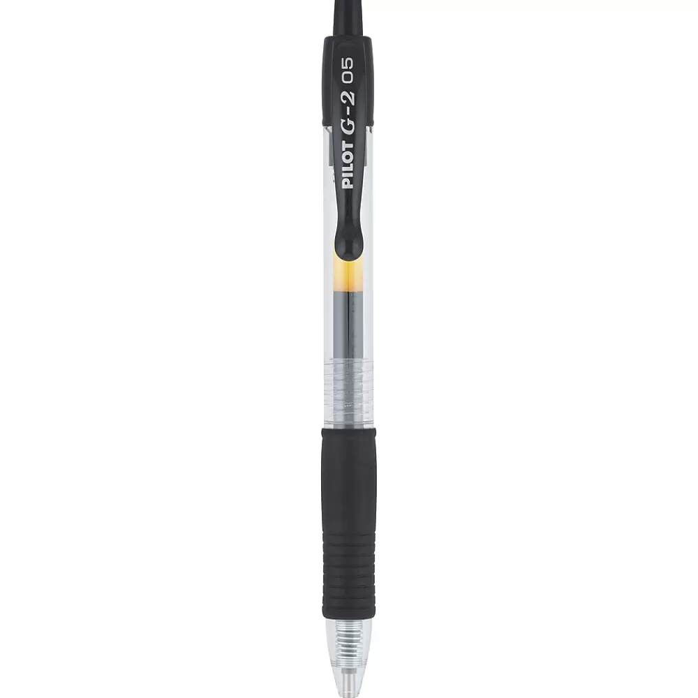 Pilot Pens<G2 Retractable Gel Pens, Extra Fine Point, 0.5mm, Ink, Dozen (31002)