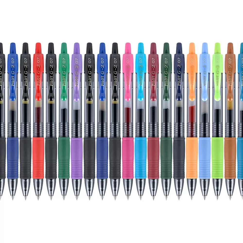Pilot Pens<G2 Retractable Gel Pens, Fine Point, Assorted Ink, 20/Pack (31294)