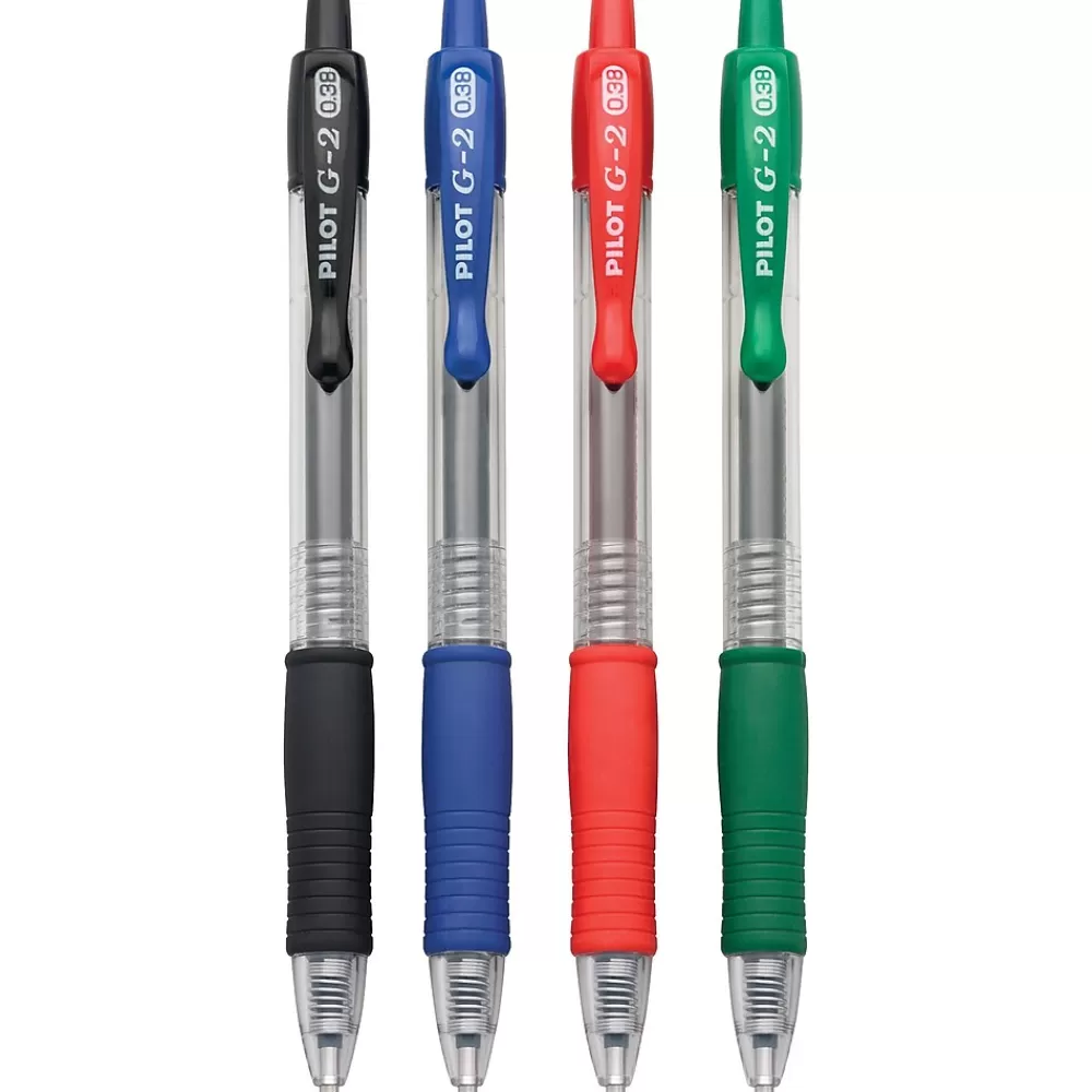 Pilot Pens<G2 Retractable Gel Pens, Ultra Fine Point, Assorted Ink, 4/Pack (31276)