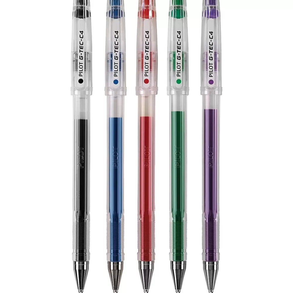 Pilot Pens<G-Tec-C Gel Pens, Ultra Fine Point, Assorted Ink, 5/Pack (35480)