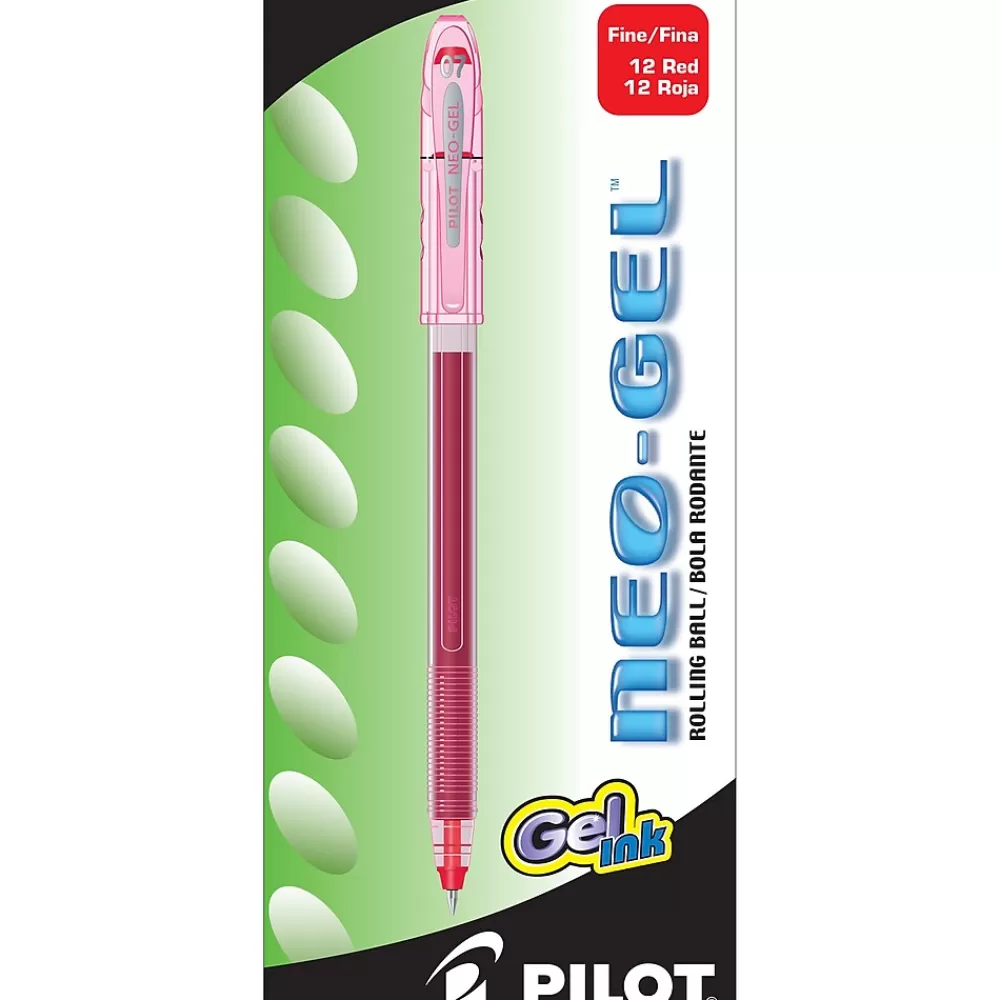 Pilot Pens<Neo-Gel Gel Pens, Fine Point, Red Ink, Dozen (14003)