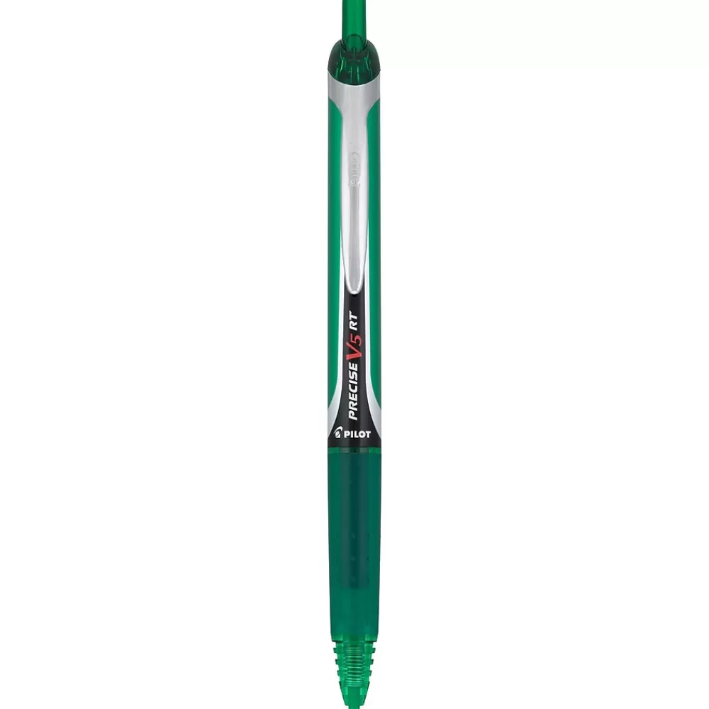 Pilot Pens<Precise V5 Retractable Rollerball Pen, Extra Fine Point, Green Ink (26065)