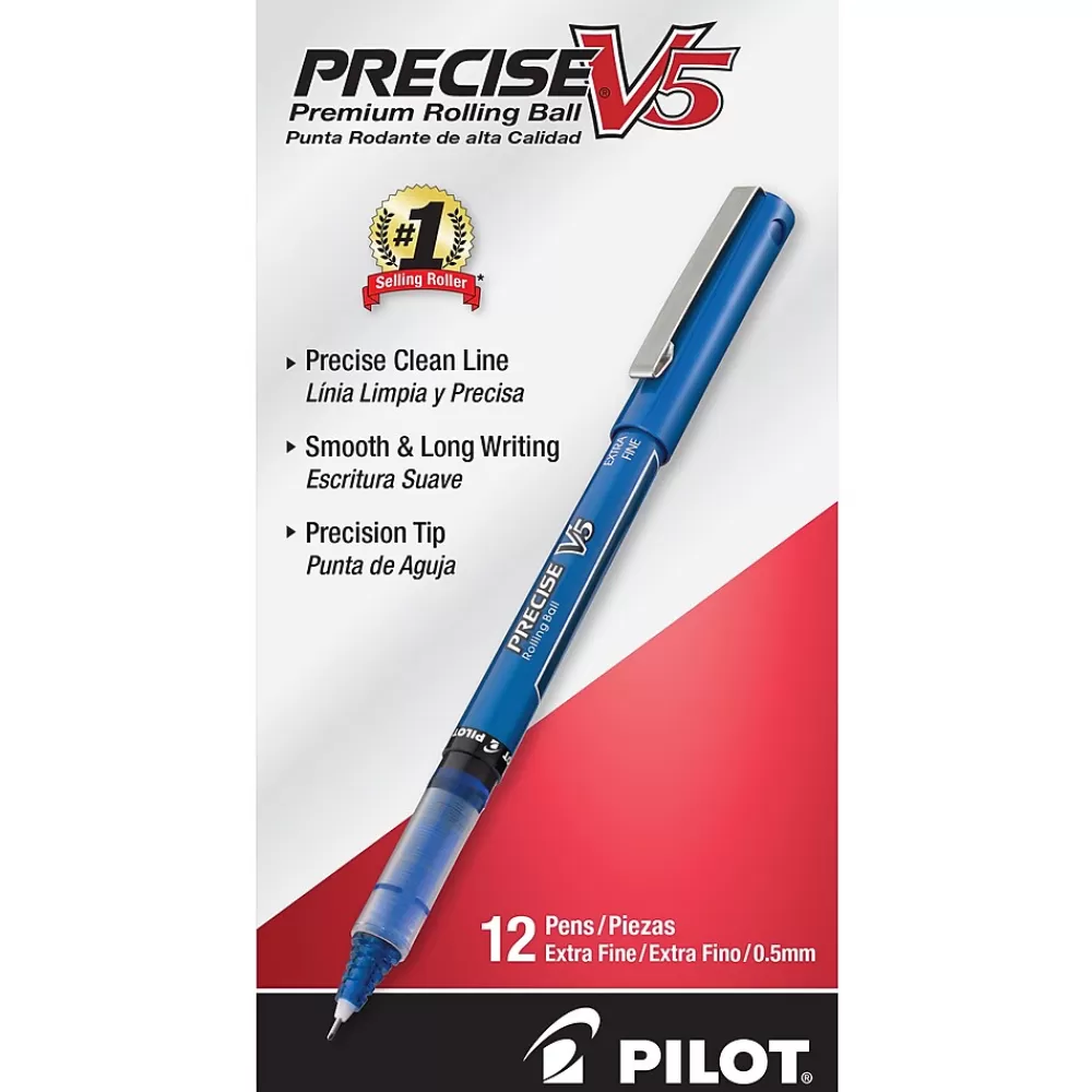 Pilot Pens<Precise V5 Rollerball Pens, Extra Fine Point, Blue Ink, Dozen (35335)