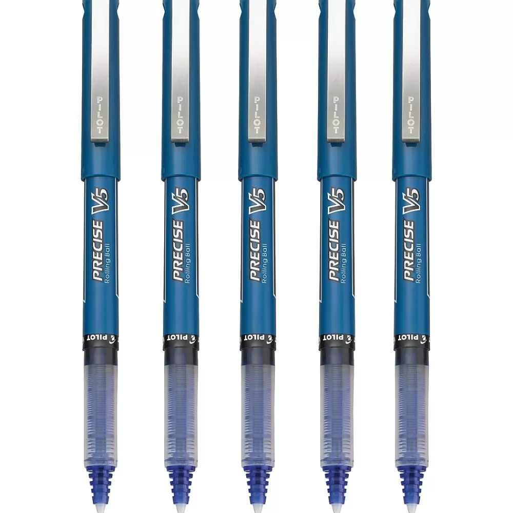 Pilot Pens<Precise V5 Rollerball Pens, Extra Fine Point, Blue Ink, 5/Pack (26011)