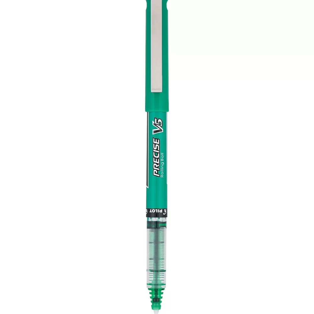 Pilot Pens<Precise V5 Rollerball Pens, Extra Fine Point, Green Ink, Dozen (25104)