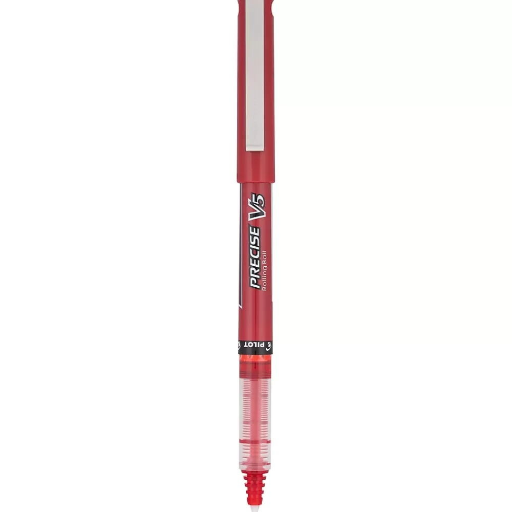 Pilot Pens<Precise V5 Rollerball Pens, Extra Fine Point, Red Ink, Dozen (35336)