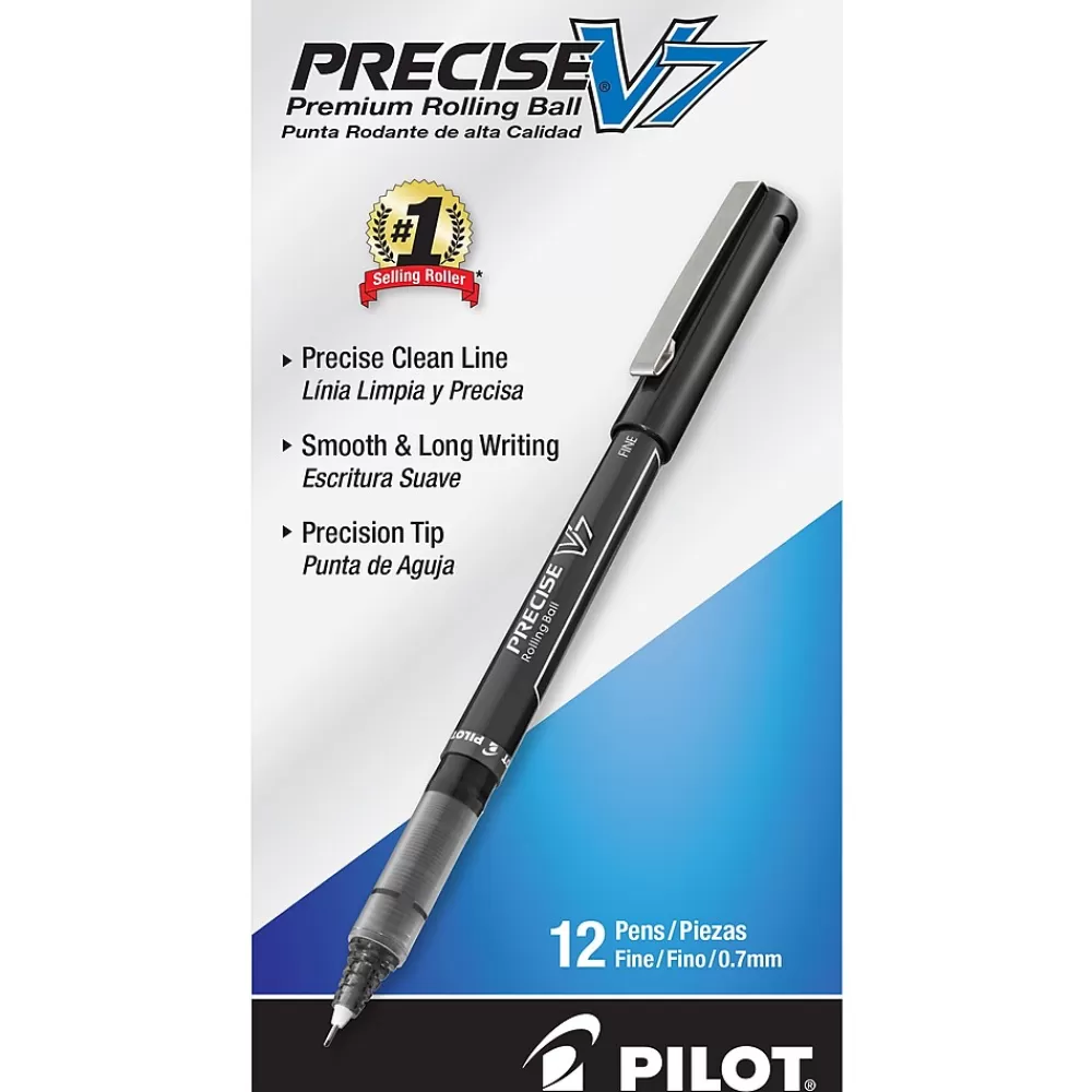 Pilot Pens<Precise V7 Rollerball Pens, Fine Point, Black Ink, Dozen (35346)