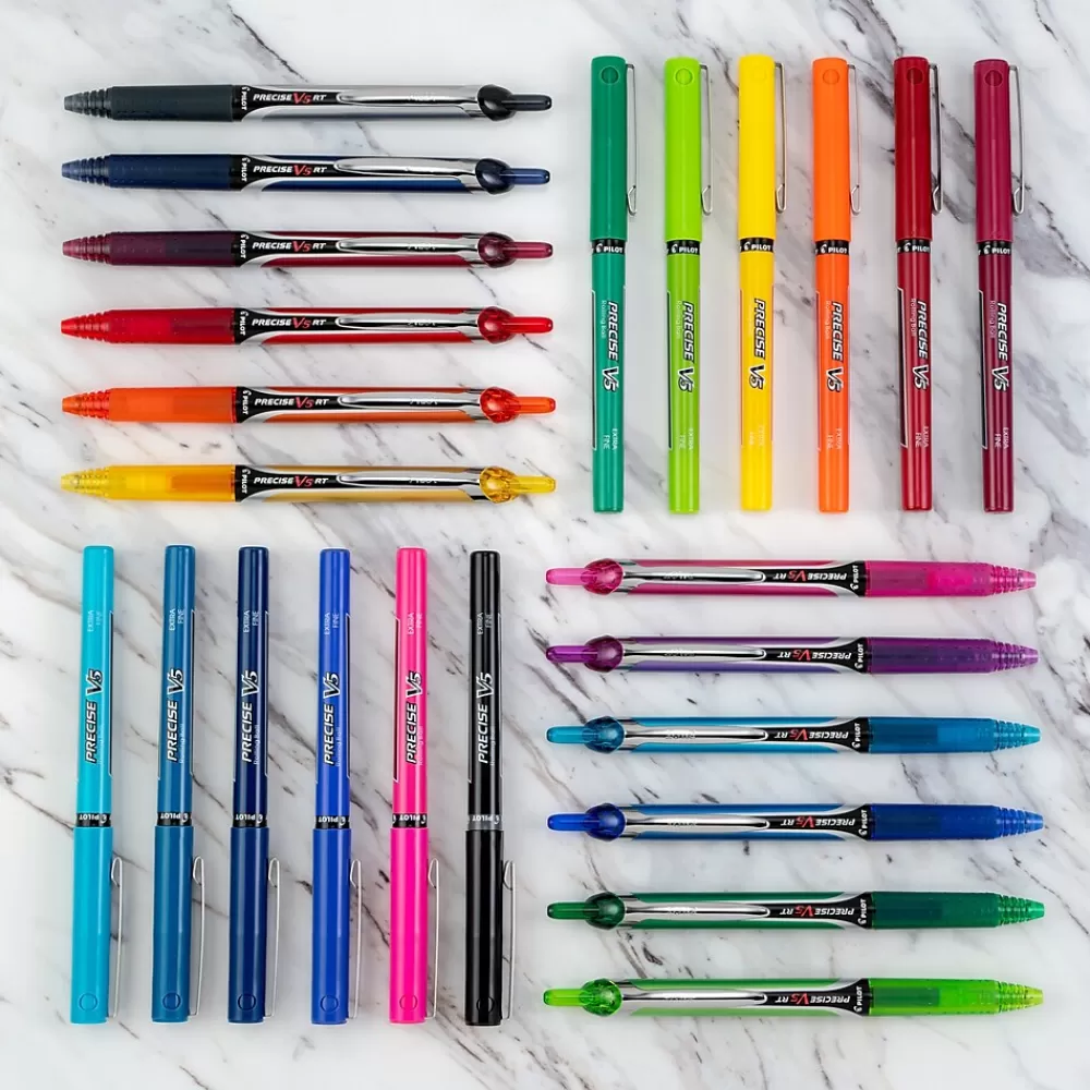 Pilot Pens<Precise V5 RT Retractable Rollerball Pens, Extra Fine Point, Black Ink, 30/Pack (84067)