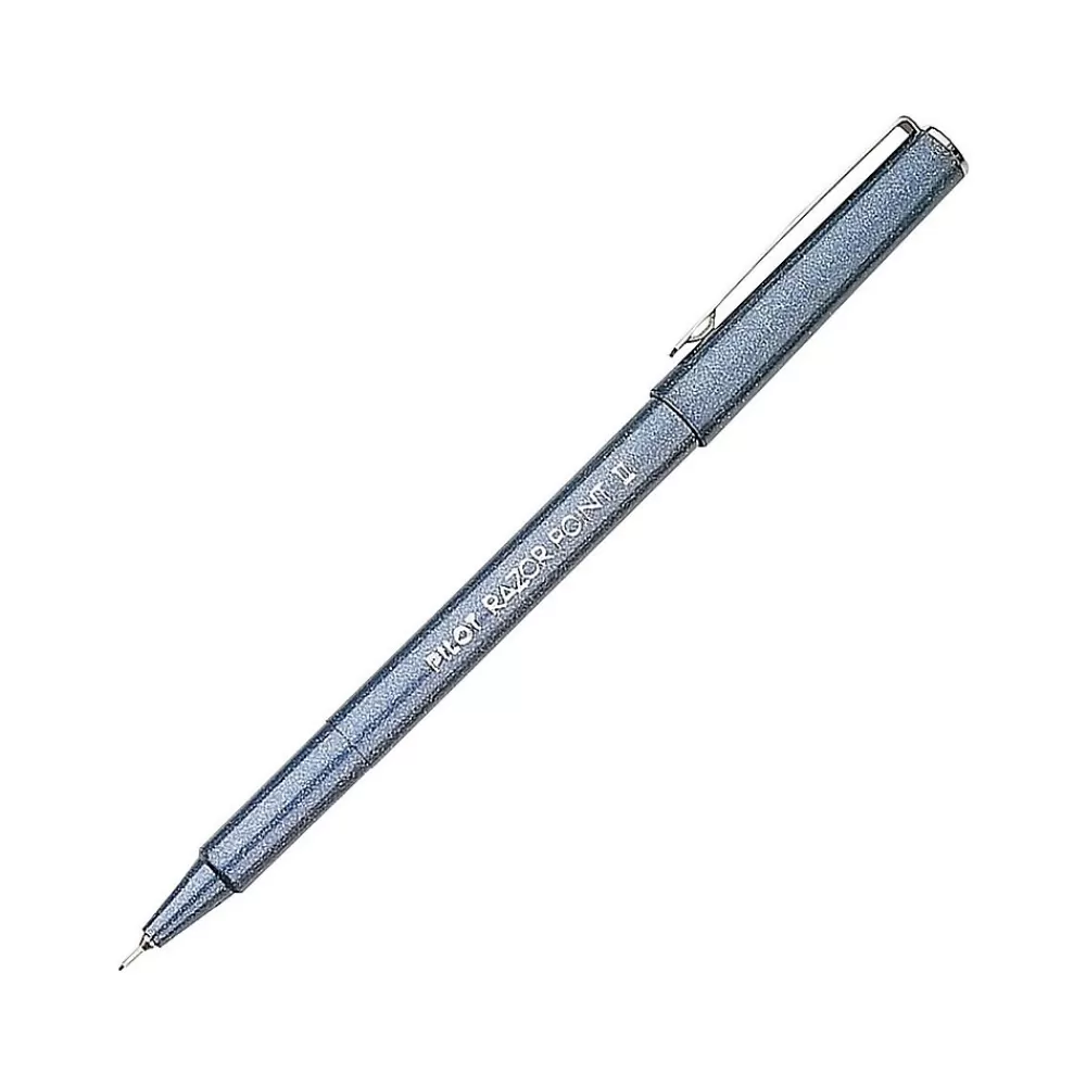 Pilot Pens<Razor Point II Marker Pens, Super Fine Point, Blue Ink, Dozen (11003)
